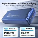 מטען נייד של QOOVI בנפח 30,000mAh תומך 45W PD במחיר מציאה!