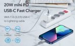 מטען קיר מיני 20W מבית ESR כולל כבל Lightning מאושר MFI במחיר הזוי!
