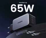מטען קיר מטורף ואיכותי במיוחד Ugreen 65W כולל כבל מתנה במחיר מדהים!!