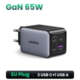 מטען קיר חדש פרימיום 4 יציאות Ugreen 65W במחיר חריג!!