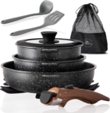 סט סירים ומחבתות Kitchen Academy עם ידית נשלפת, 10 חלקים