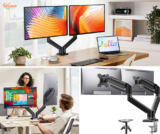 מעמד כפול ל2 מסכי מחשב עד 32″ כל אחד מבית ErGear כולל תמיכה בVESA במחיר אש!