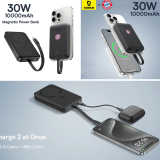 מטען נייד מגנטי בסוס Baseus 10000mAh – טעינה אלחוטית אמיתית במחיר פסיכי!