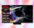טלוויזיה חכמה 75" מיני לד TCL 4K UHD טי.סי.אל 75C845 במחיר חיסול פסיכי!