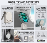 מעמד טלפון מגנטי לנסיעות iOttie Treker עם סיבוב 360° ומתאם אוניברסלי לכל מכשיר!